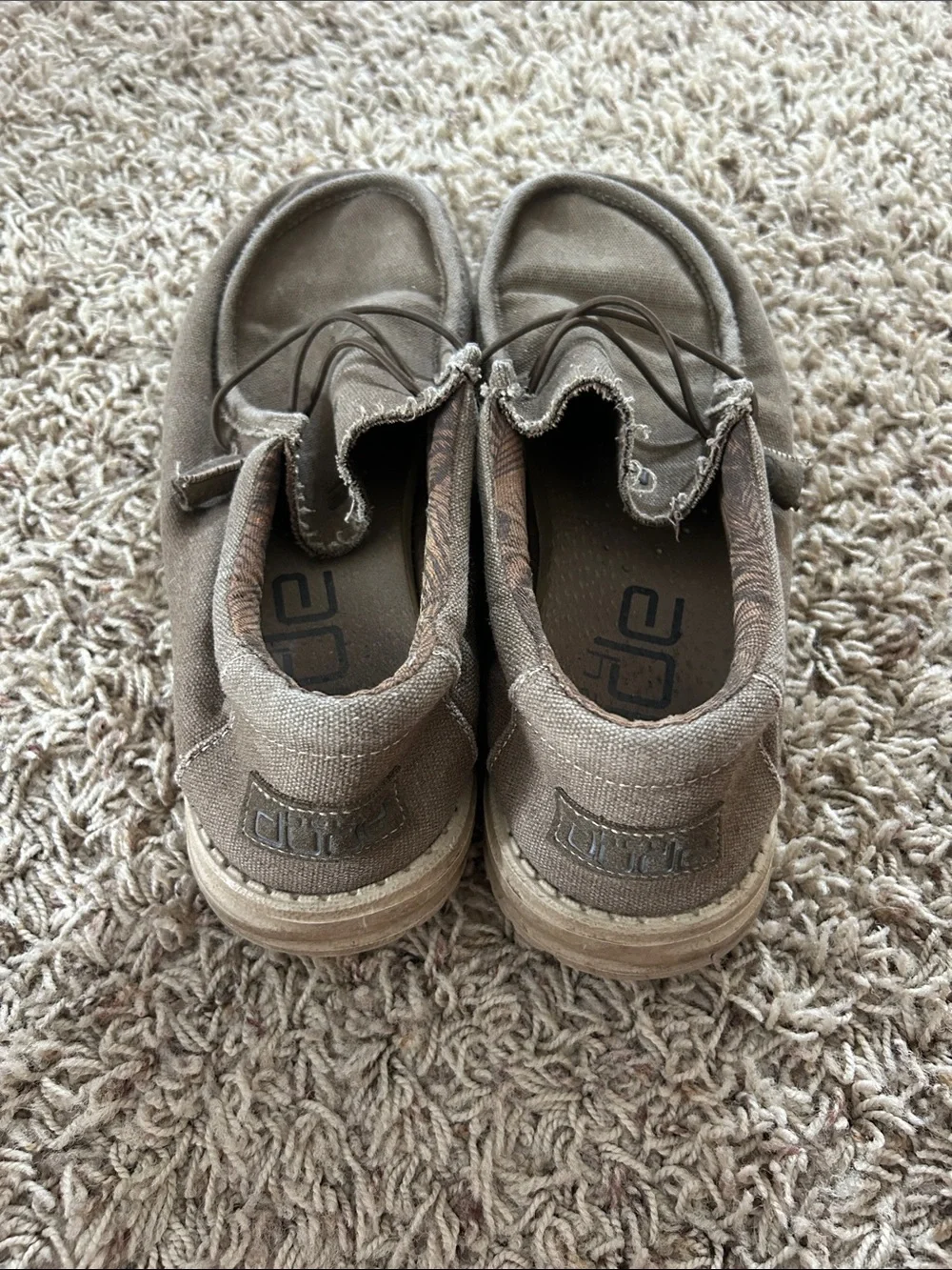 Hey Dude Men's Brown Canvas Slip-On Loafers